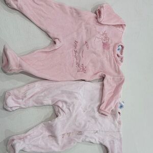 Petit Bateau velour and Terry footie pyjamas 6m pink baby girl